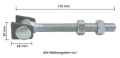 Eisen-Torband M16, teilverzinkt und einstellbar
